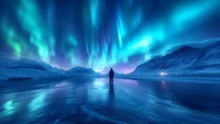 norther, lights, alone, scenery wallpaper