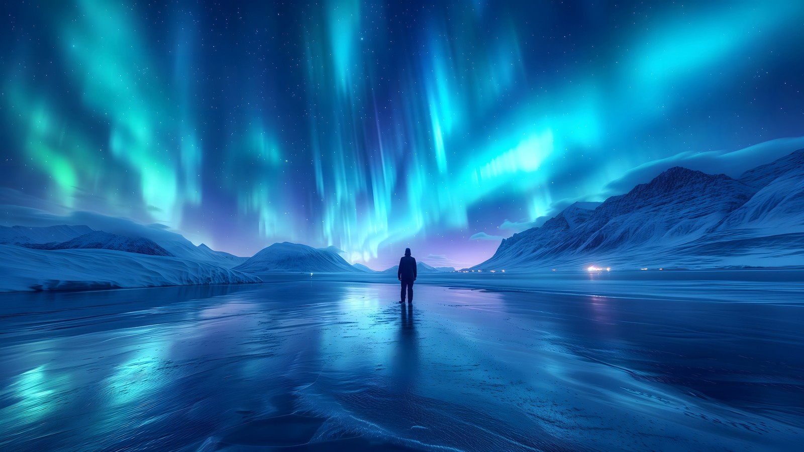 norther, lights, alone, scenery wallpaper