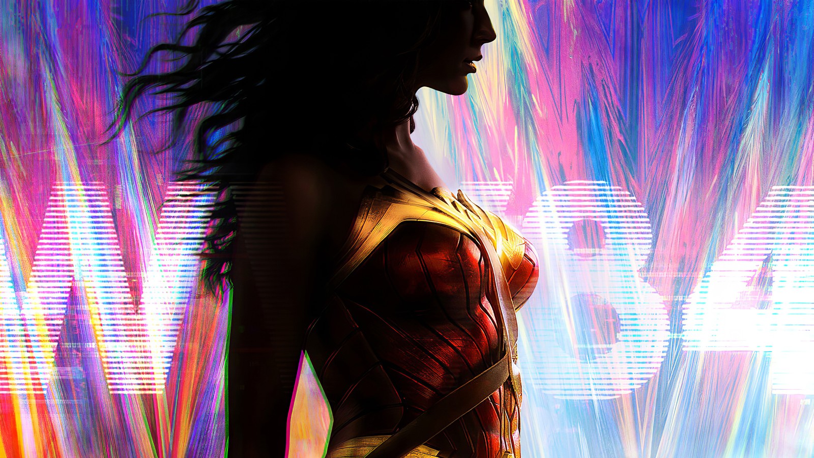 Lade wonder woman, gesicht, licht, blau, lila Hintergrund herunter