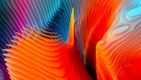 Vibrant Abstract Waves in Gradients of Blue, Orange, and Red