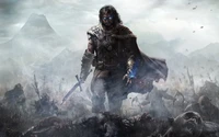 Epic Battle in Mordor: A Hero's Confrontation with Dark Forces