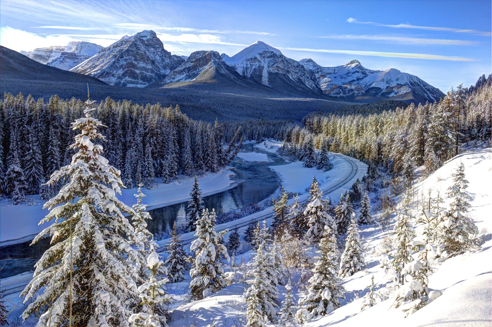 Скачать обои банф, banff, зима, снег, гора