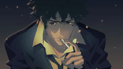 cowboy bebop, anime, spike spiegel, smoking