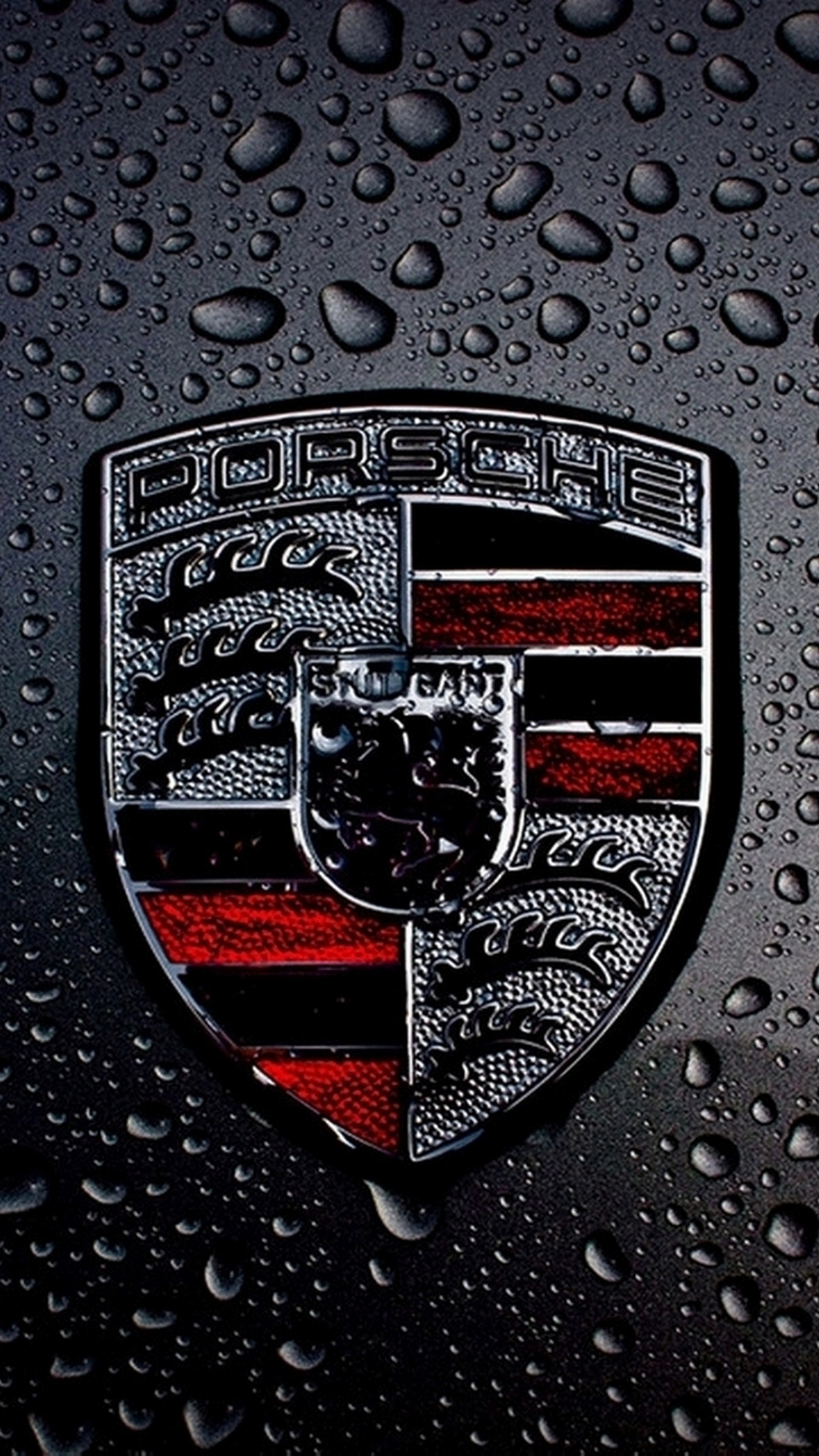 Baixar papel de parede gotas, logotipo, porsche