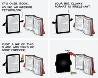 Digital Dominance: A Humorous Showdown Between E-Readers and Traditional Books