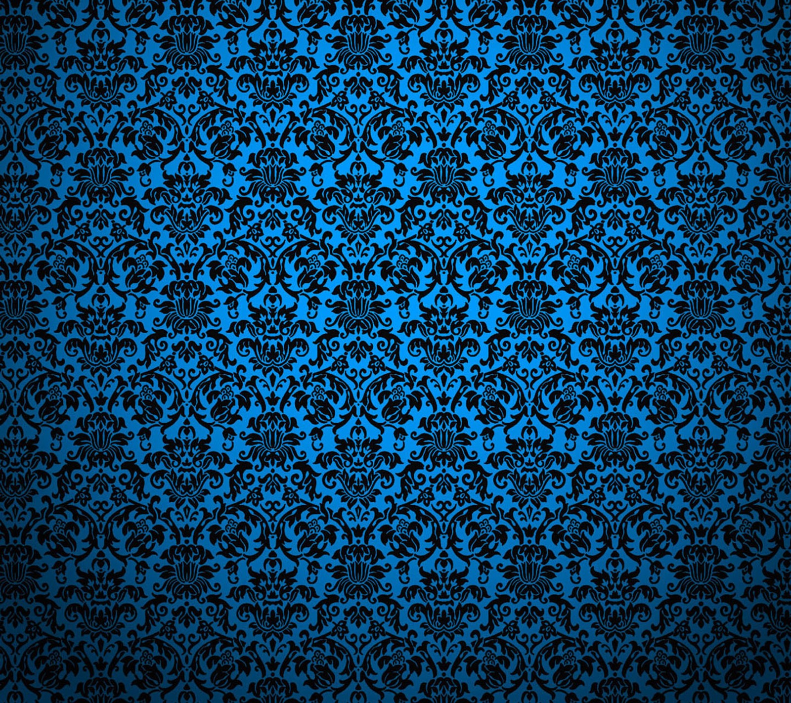 Un papier peint bleu et noir avec un motif floral (motif, mur)