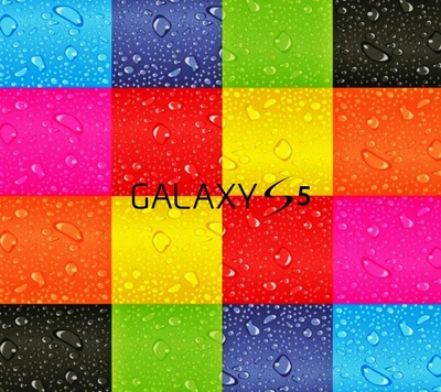 Diseño abstracto vibrante de galaxia para S5 con gotas coloridas