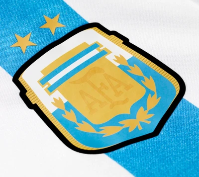 Blason de l'équipe nationale de football d'Argentine sur un maillot bleu et blanc