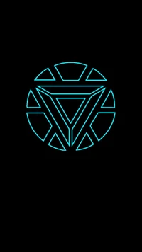 Logotipo iluminado de Iron Man: Un símbolo del heroísmo tecnológico de Marvel