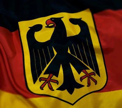 Deutsche Nationalflagge mit dem schwarzen Adleremblem