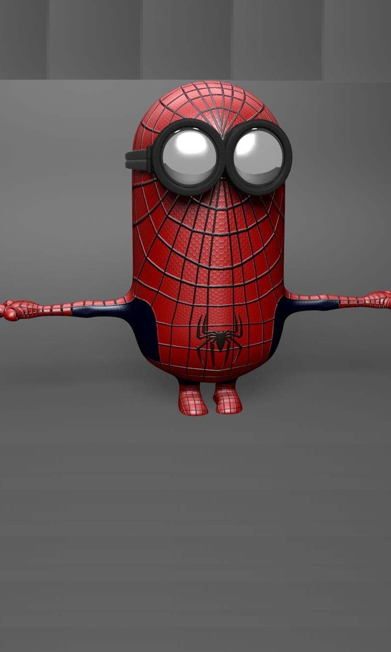 Lade entzückend, niedlich, minion, spiderman Hintergrund herunter