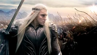 Thranduil menant les forces elfiques dans la majesté de la nature