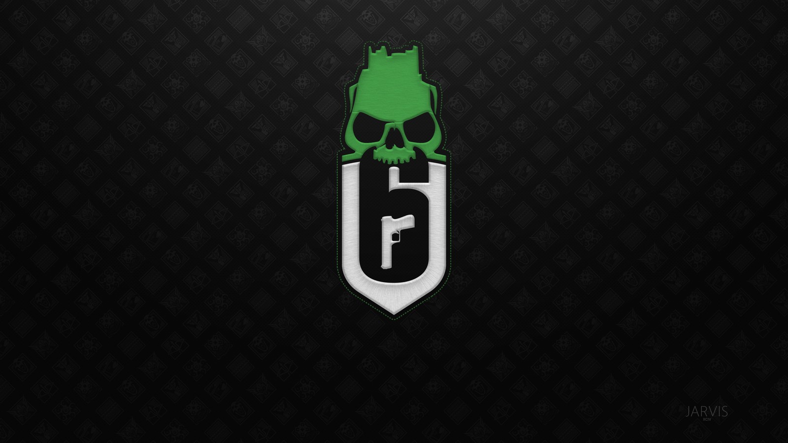 A green and black logo with a skull on it (logo, green, graphics, brand, emblem)