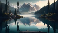 Tranquil Mountain Lake Reflecting Nature's Splendor