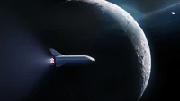 SpaceX Rocket Approaching the Moon