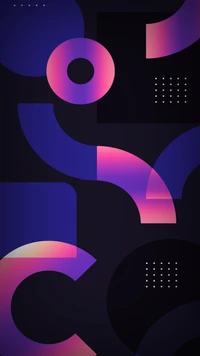 Abstract Graphic Design in Purple and Electric Blue Patterns