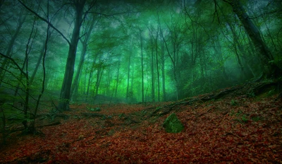 bosque, árbol, verde, naturaleza, bosque viejo