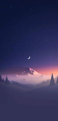 rock, night, mountains, mountain, sky wallpaper