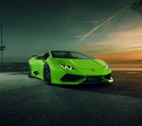 зелёный, huracan, италия, lamborghini, суперкар