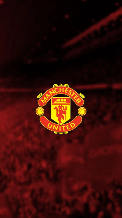 Logo de Manchester United sobre un fondo rojo