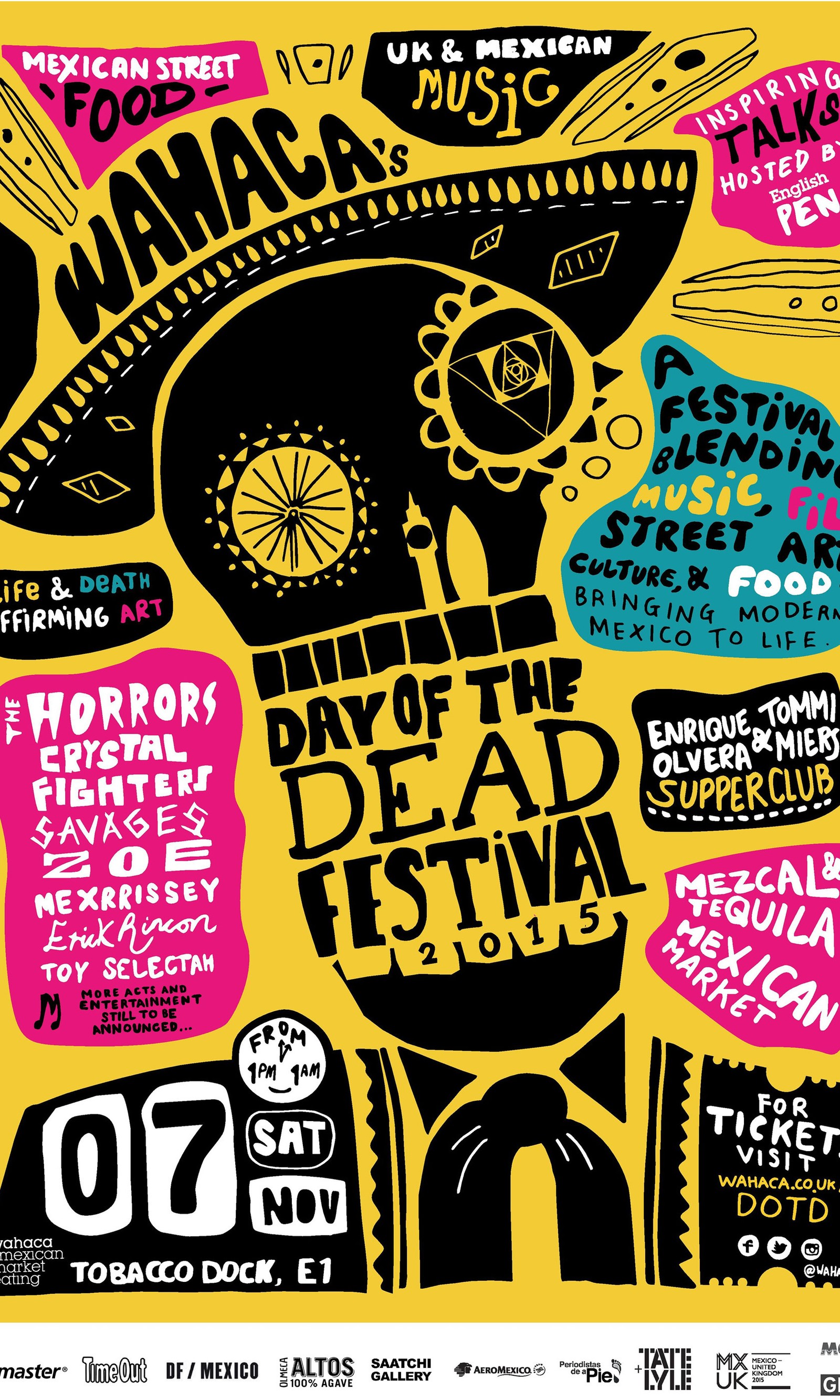 A poster for a festival with a woman in a sombre hat (art, day of the dead, drink, event, festival)