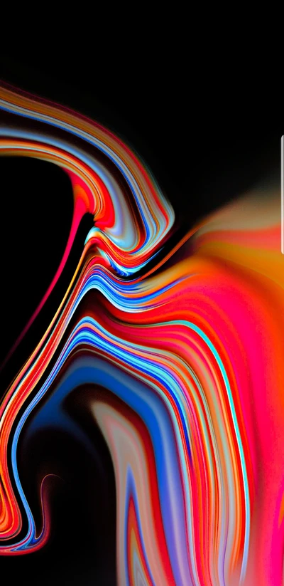 Ondas abstratas vibrantes de cor em um fundo preto