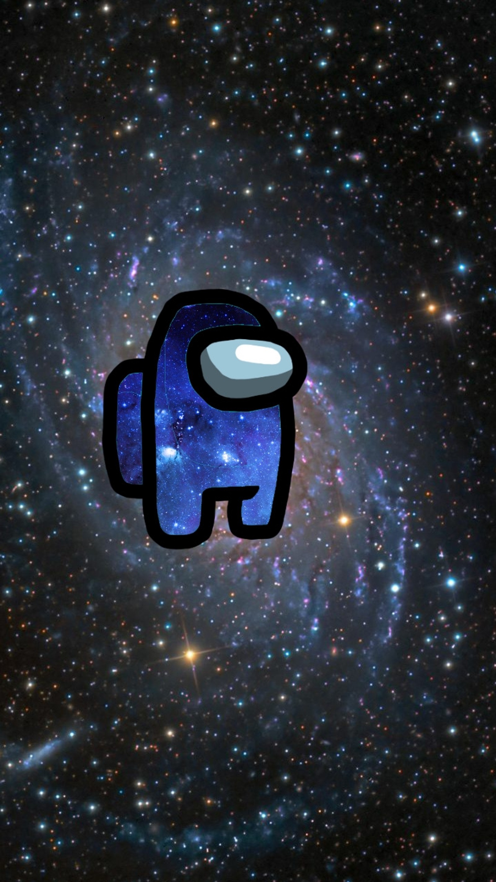 A close up of a cartoon character in a space suit (among us, space)