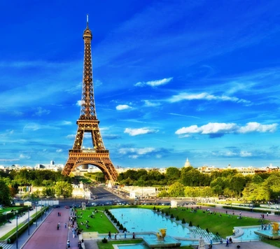 torre eiffel, frança, panorâmico, paris, céu