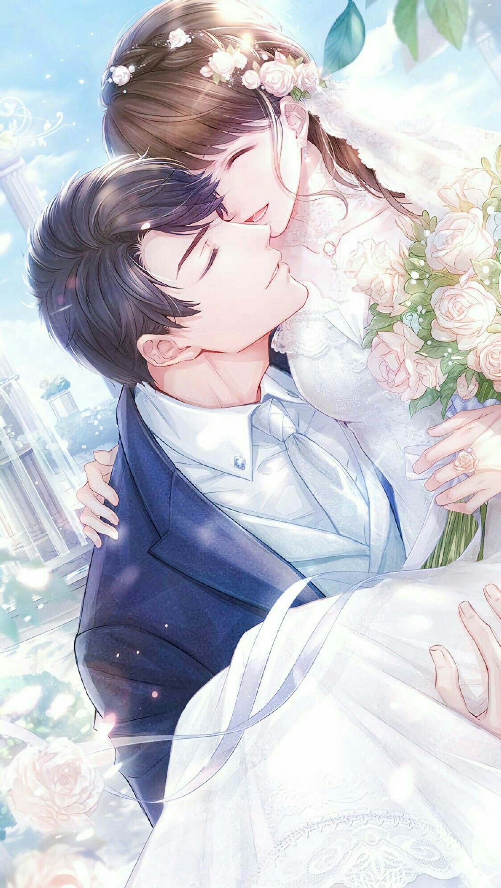 Baixar papel de parede anime, amor, casamento