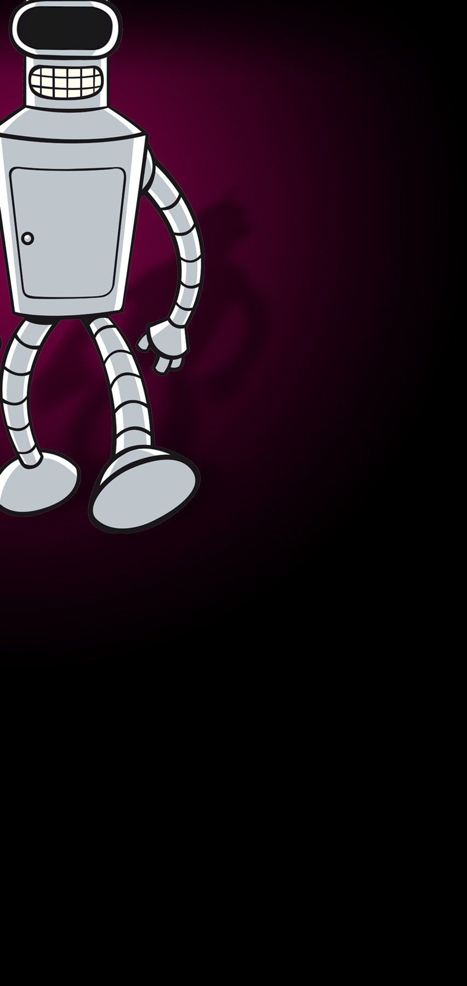 Cartoon robot with a black background (notch, oneplus)