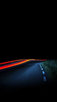 beauty of nature, highway, neon, night, road wallpaper