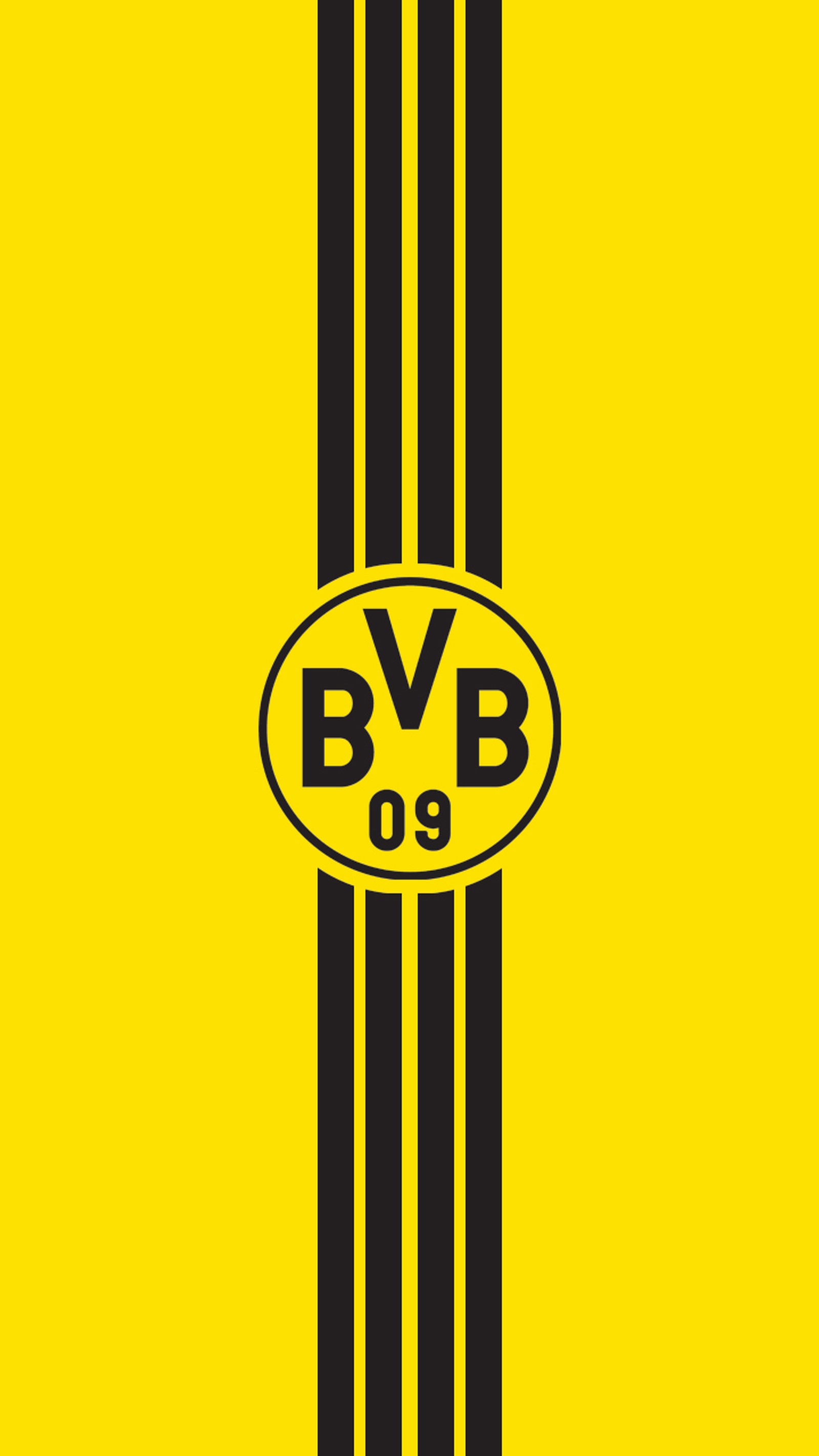 Un gros plan de papier peint à rayures jaunes et noires avec un logo noir et jaune (borusia, bvb, dortmund, germa, germain)