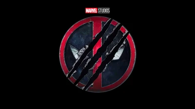 Deadpool 3 Logo with Wolverine Claw Marks on Black Background