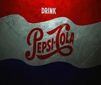 Pepsi-Cola Logo on a Textured Metal Background