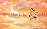 Danse Tranquille de Sakura : Une Illustration Anime de Sérénité et de Beauté