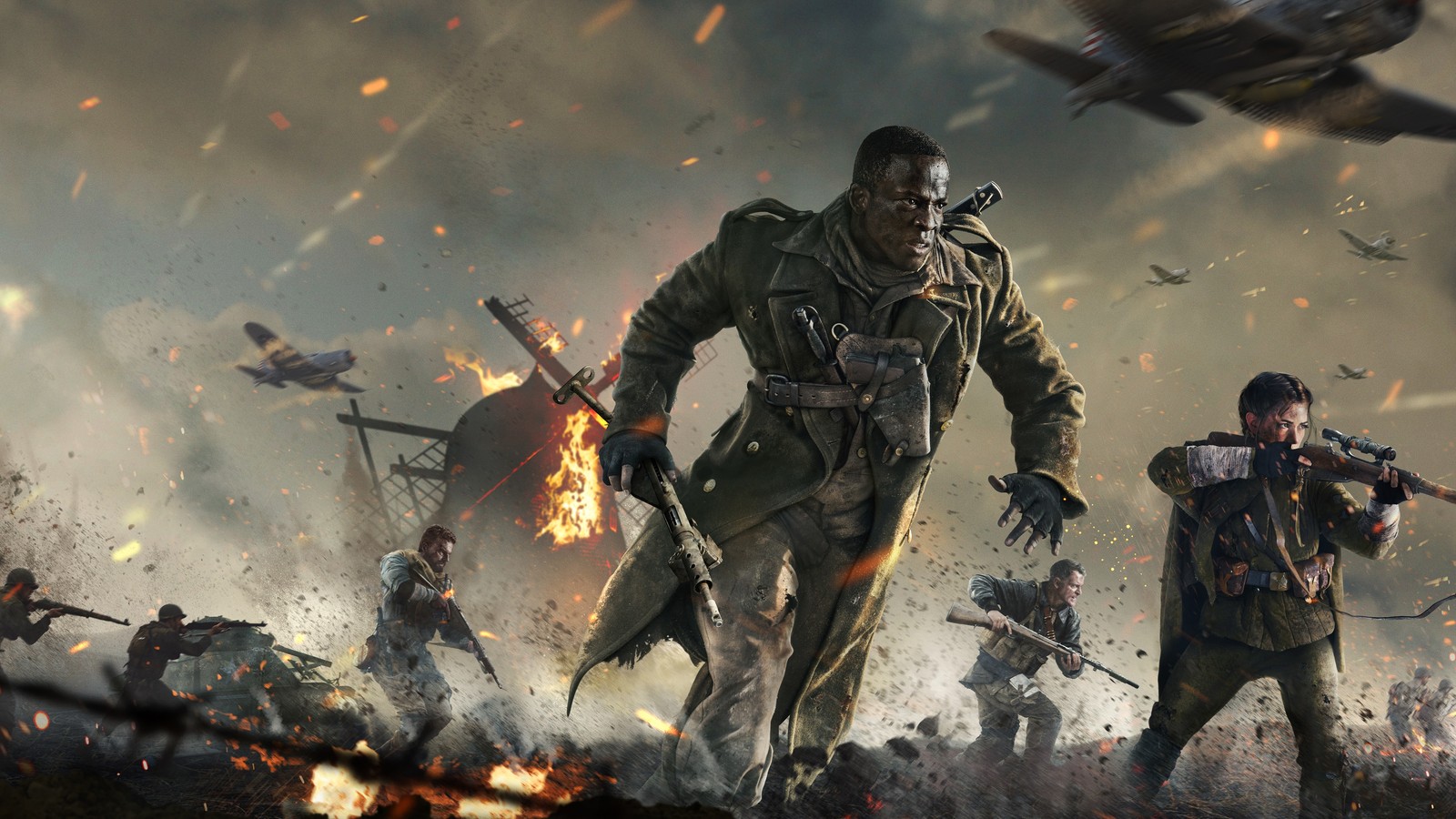 A group of soldiers in uniform are running through a field (call of duty vanguard, playstation 5, pc games, 2021 games, playstation 4)