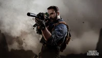 Intensa acción de enfrentamiento: soldado apuntando en Call of Duty Modern Warfare