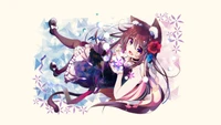 catgirl, anime, manga, illustration, graphic design wallpaper