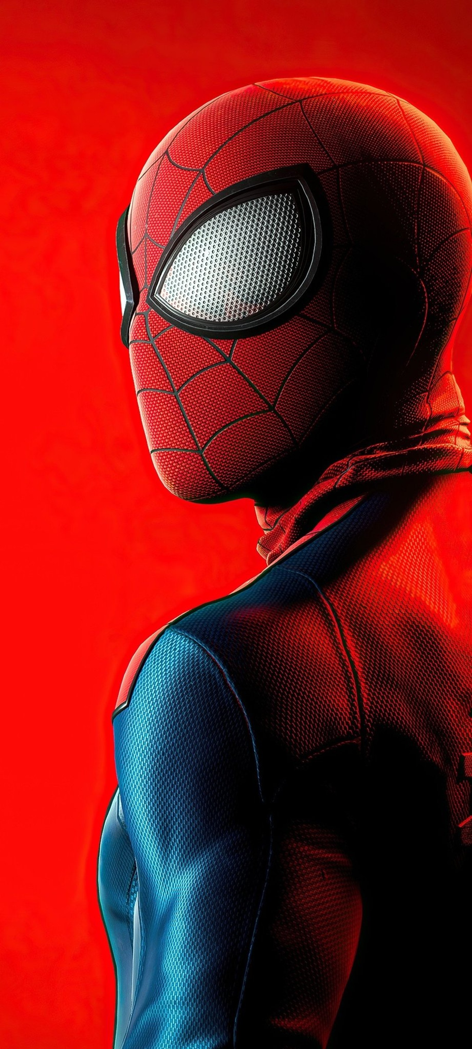 Homme araignée dans un costume rouge avec un masque noir (spiderman, spider man, miles morales, marvel comics, super héros)