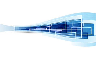 Flux dynamique de connectivité numérique dans des nuances de bleu