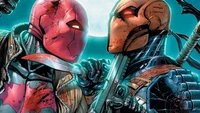 Red Hood konfrontiert Deathstroke im Mondlicht