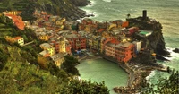 Vernazza : Un village côtier coloré vu d'en haut