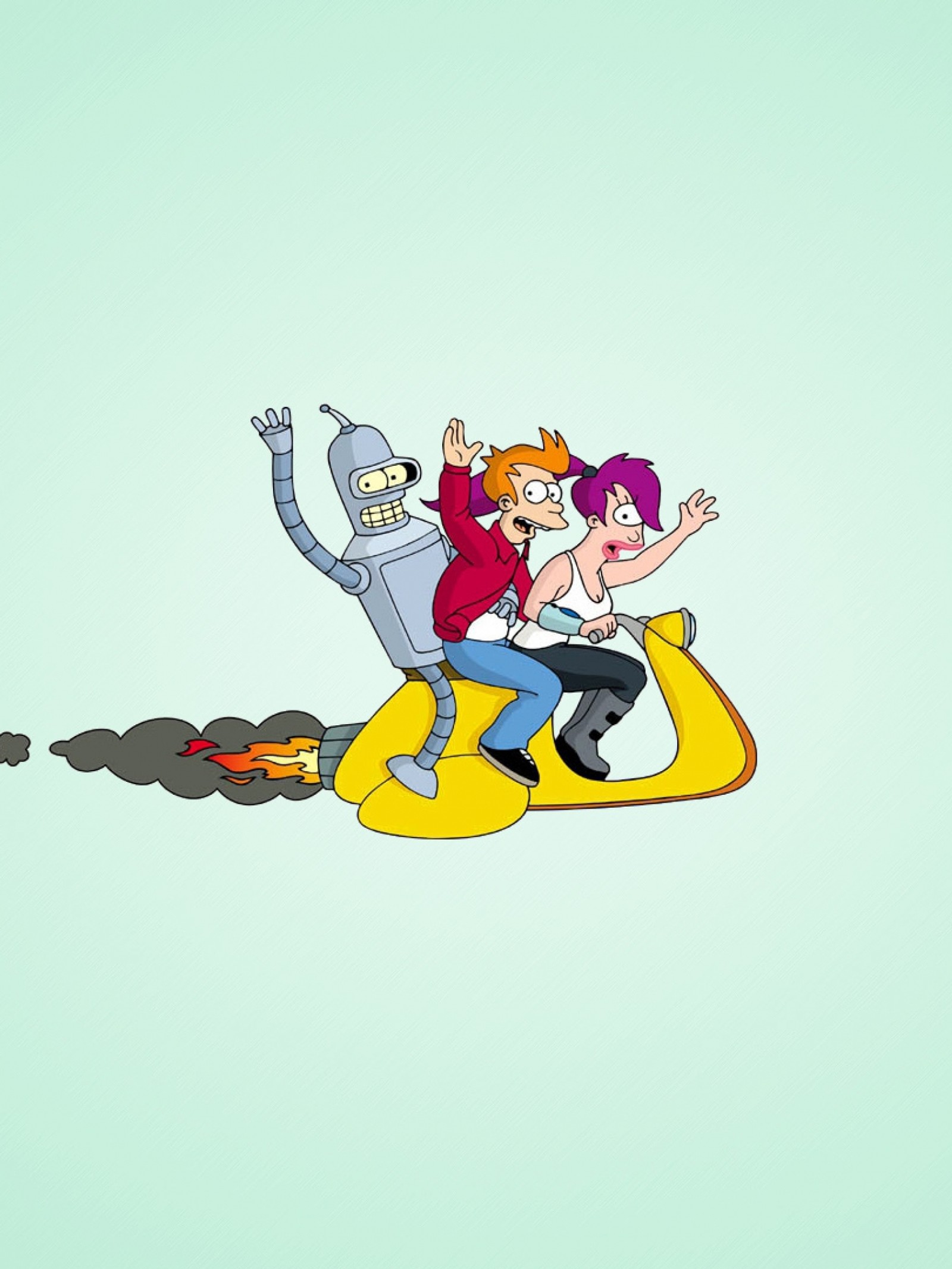 Lade futurama, bender, philip j fry, leela, illustration Hintergrund herunter