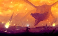 dragon, fantasy, flame, extinction, mythical creature wallpaper