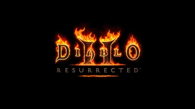 Diablo II Resurrected Logo mit Flammen