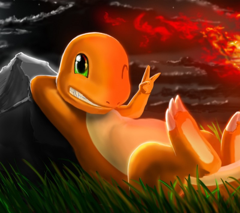 Обои покемонов от искусства ночи (charmander pokemon, pokemon)