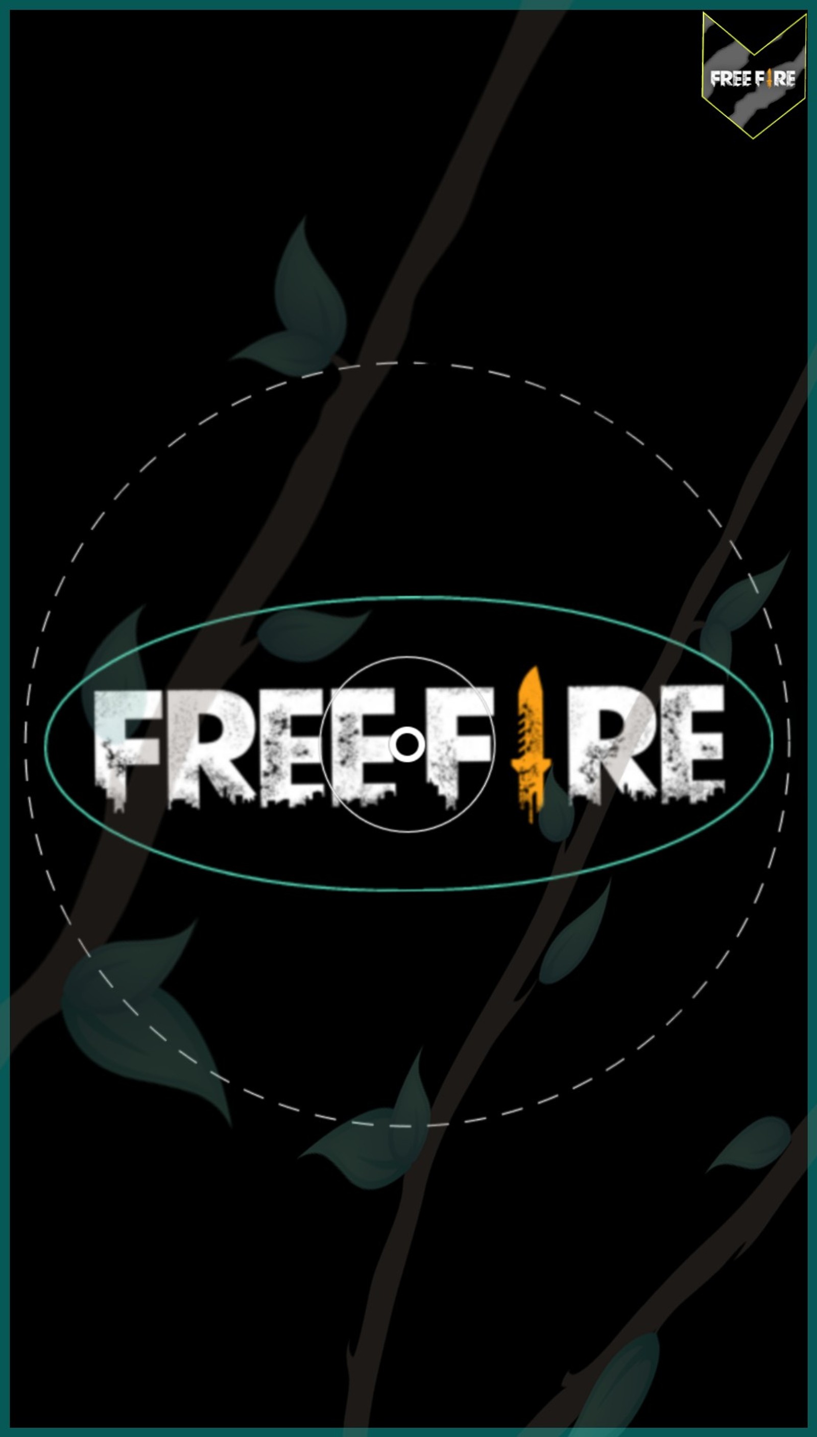 Un gros plan d'un fond noir avec un logo blanc et vert (free fire, garena, jeux, batallas, escouade)