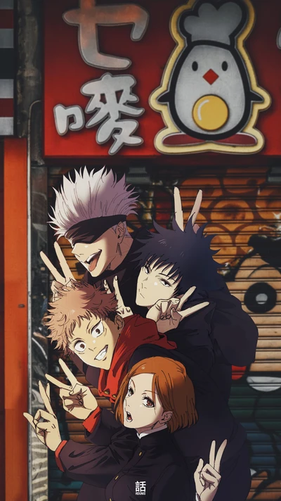 Gojo y amigos: Un momento juguetón de Jujutsu Kaisen