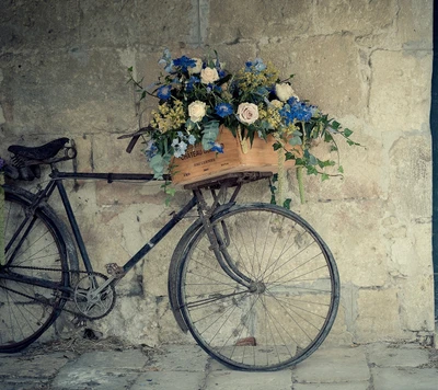 fahrrad, blumen