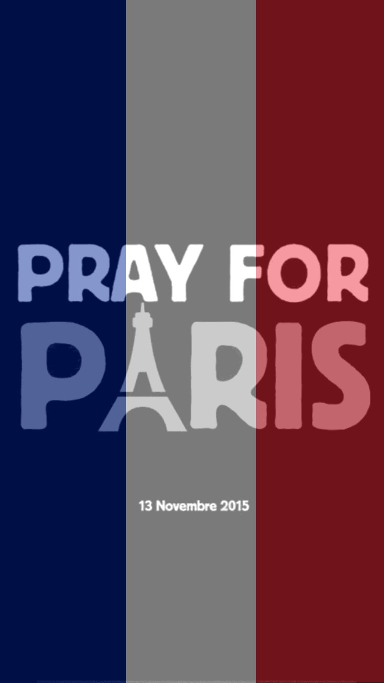 Une affiche avec les mots 'priez pour paris' en différentes couleurs (paris, prayforparis)